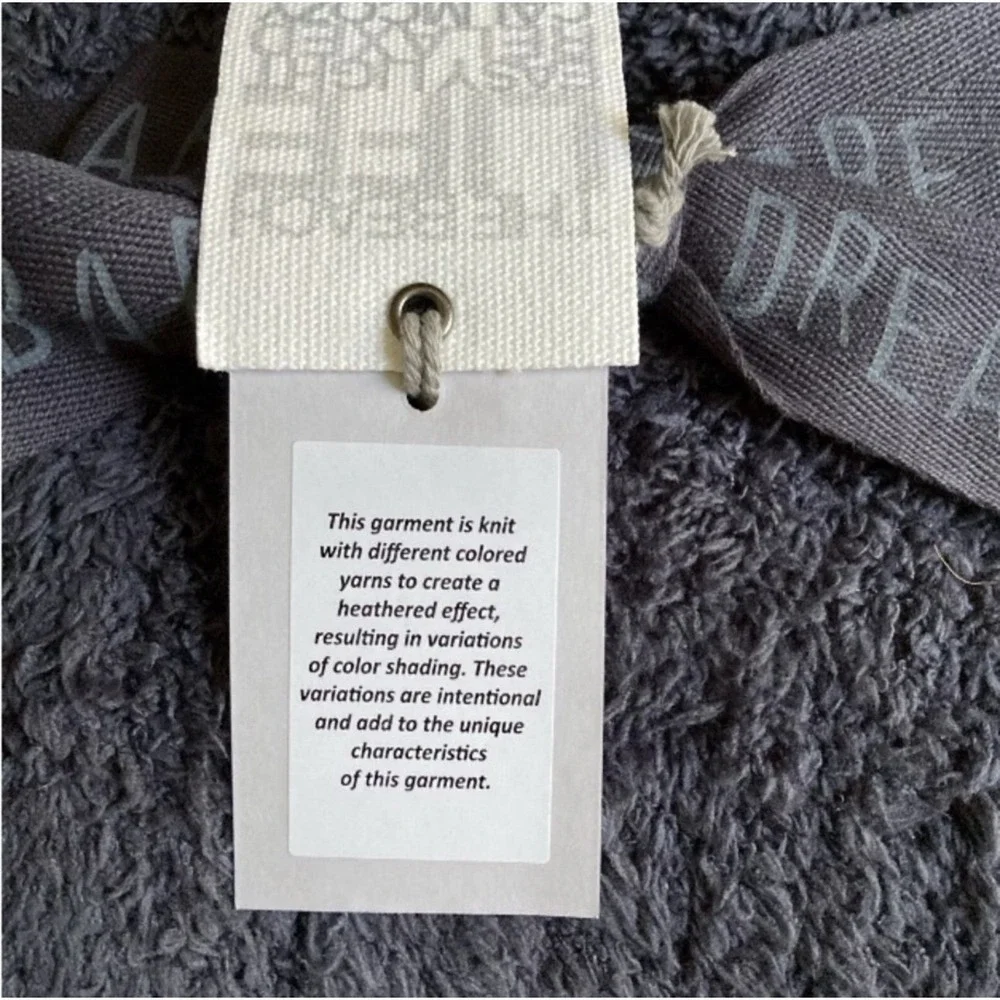 BAREFOOT DREAMS COZYCHIC POM POM BEANIE & SCARF SET NWT $150 HEATHER CARBON BLAC
